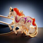 crystal diamond pony keychain