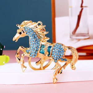 Home chinese zodiac pony crystal keychain