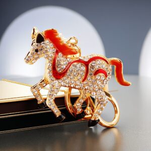 crystal diamond pony keychain