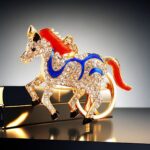 crystal diamond pony keychain